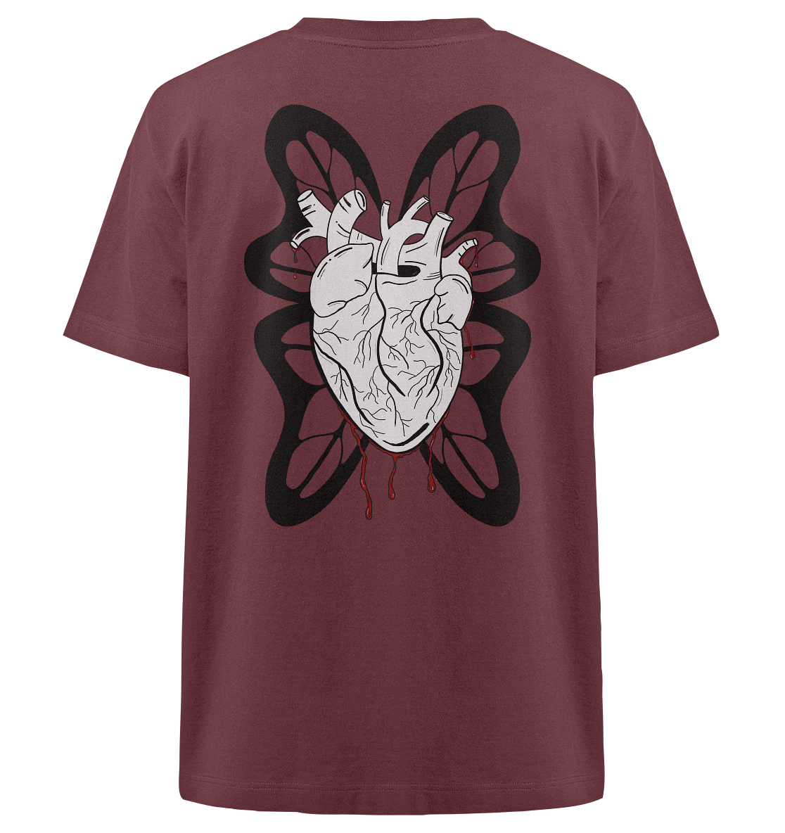 "Broken Wings, Healing Heart" - Heavy Oversized Organic Shirt - your beauty through other eyes